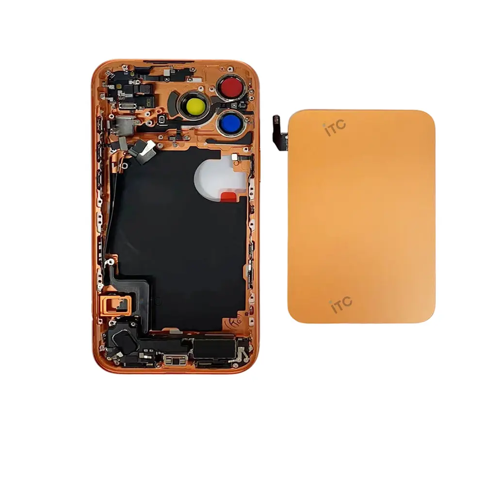 iPhone 17 Pro Max フレーム（サイドキー＆カメラレンズ＆カメラコントロールボタン＆SIMトレイ付き）互換品 オレンジ ロゴ無し 海外版(SIMトレー付き）