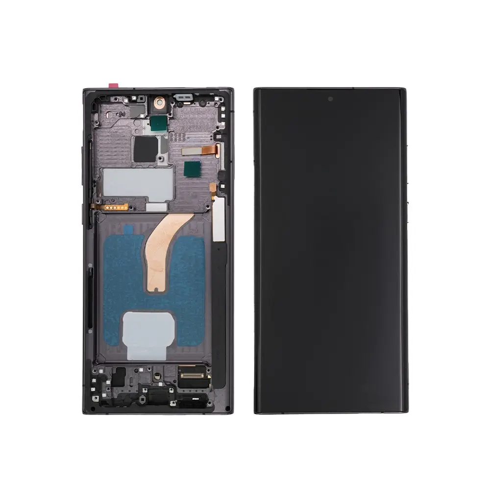 Galaxy S22 Ultra 5G  フロントパネル 互換品 （枠付き）黒