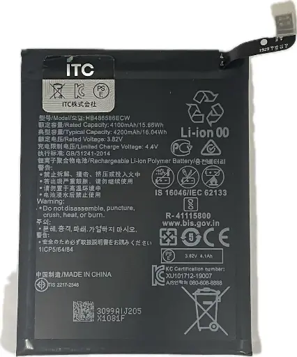 [B1559] HUAWEI P40 lite 4G/Mate 30/nova 6/nova 6SE/nova 7i バッテリー（HB486586ECW）