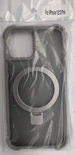 [Z6073] iPhone 12/12Pro マグネットスタンドケース ソフト グレー