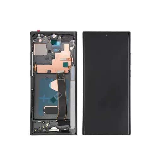 [L5542] Galaxy Note20 Ultra 4G/5G  フロントパネル 互換品 （枠付き）　黒