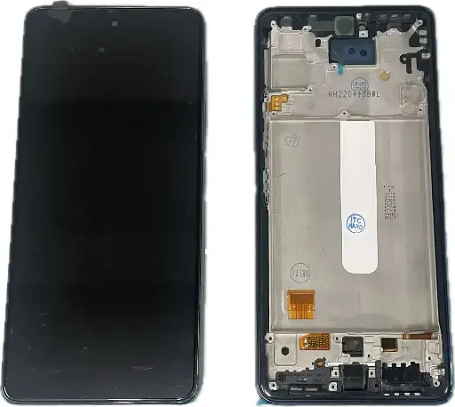 [L5540] Galaxy A53 5G  フロントパネル 互換品 （枠付き）黒　
