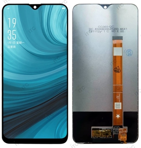 [L5166] OPPO A7/A5s/AX7/A7N/A12/AX5 フロントパネル 互換品 黒