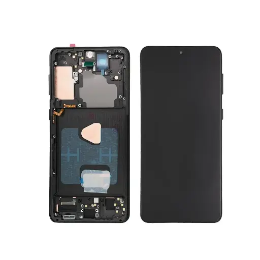 [L5545] Galaxy S21+ 5G  フロントパネル 互換品 （枠付き）黒